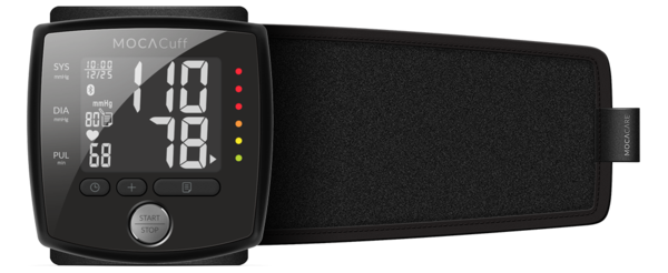 MOCACuff Automatic Blood Pressure Monitor Wrist Cuff w/Bluetooth App